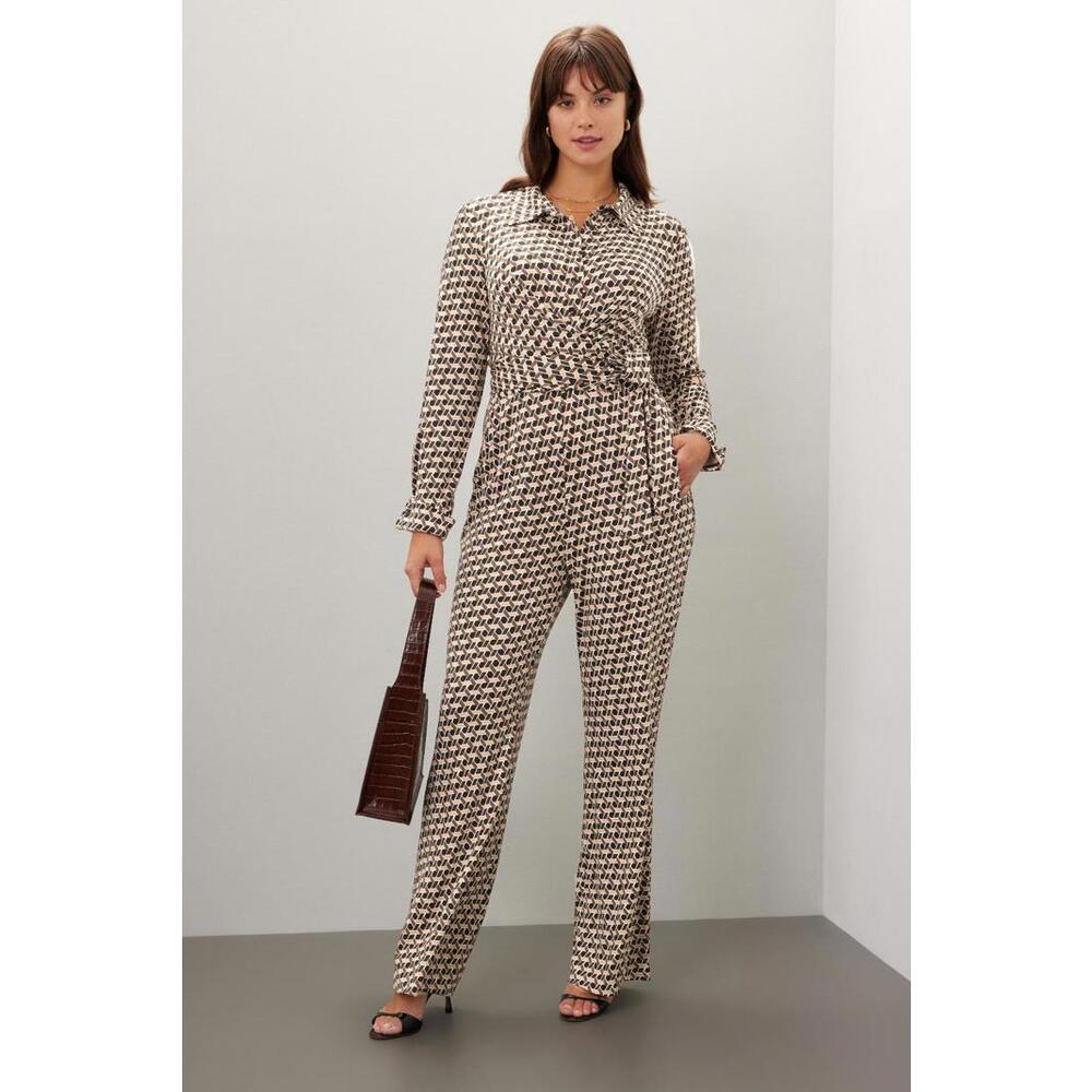 Diane von Furstenberg Michele Jumpsuit Brown Size XL
